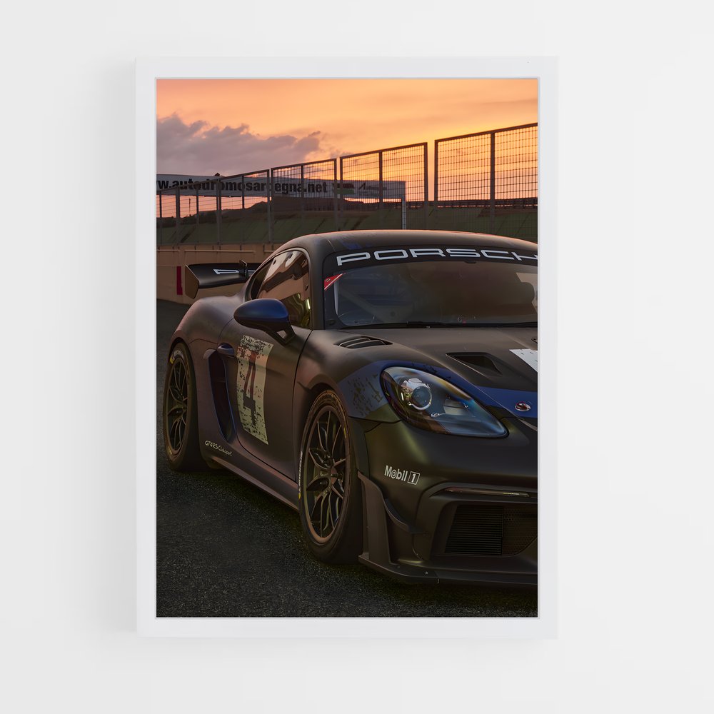 Poster Cayman Noir – affiche Porsche (vue 3)
